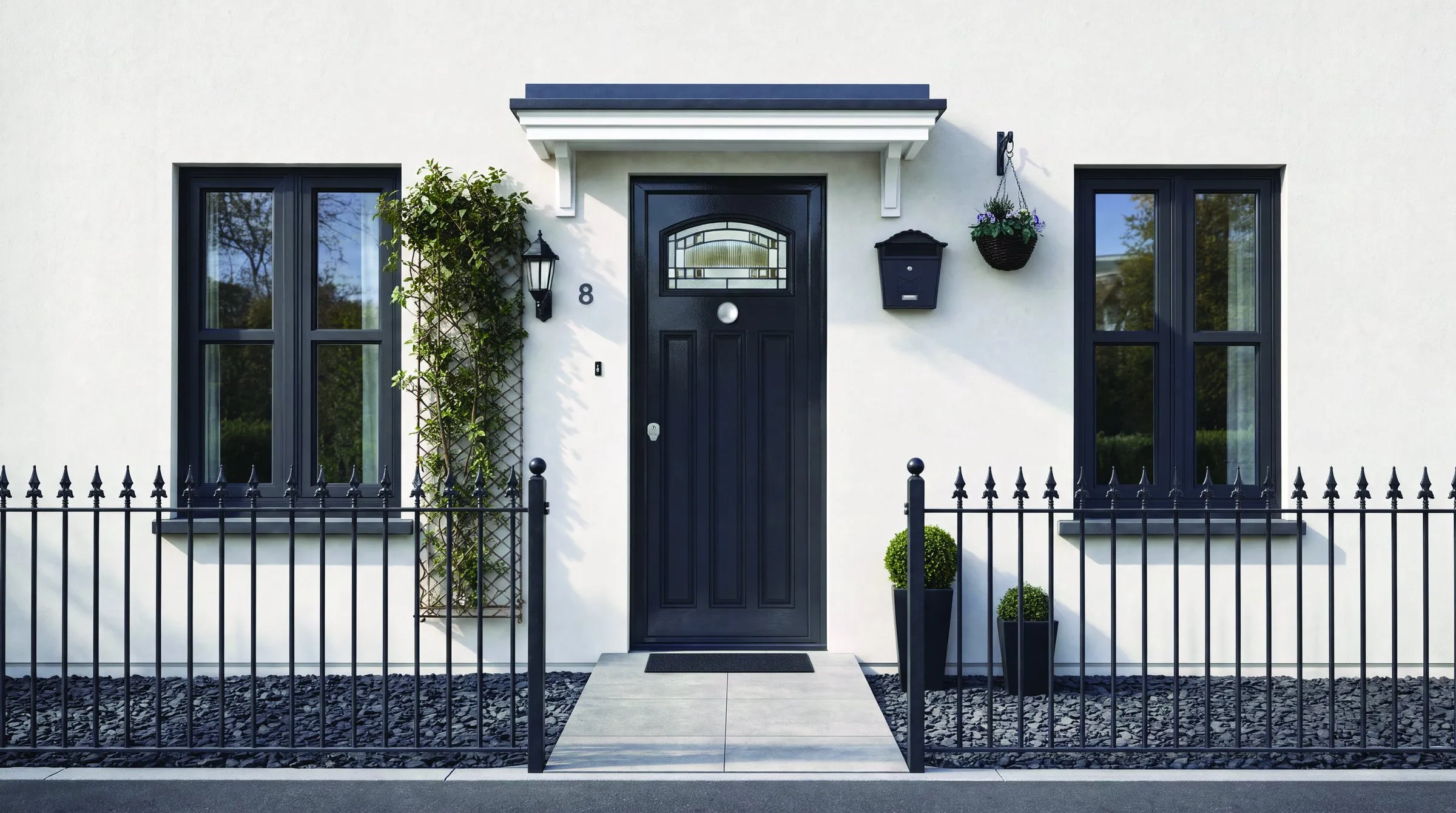 Bruges in Black composite door fitted to a house