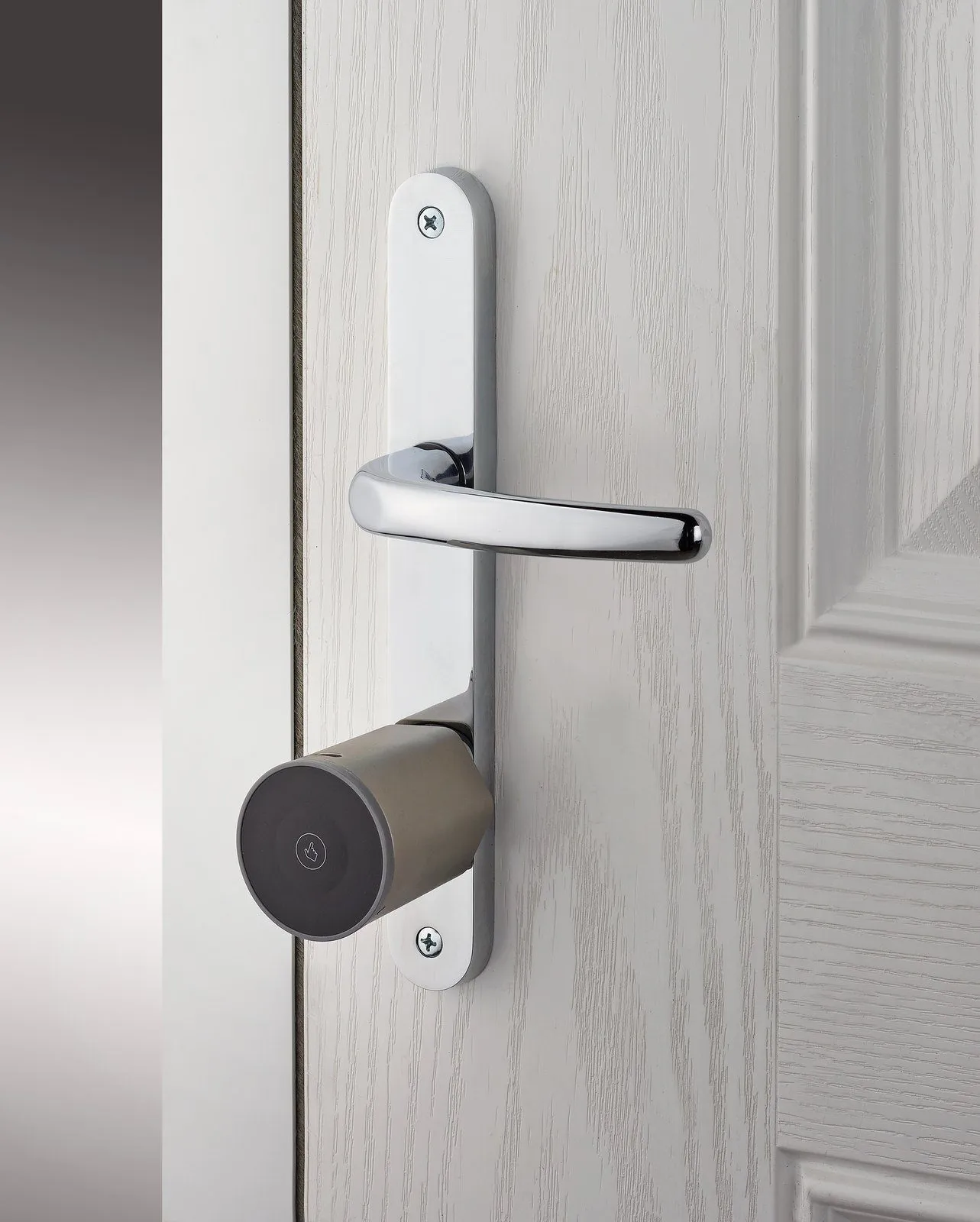 AK Touch Secure smart lock fitted to the inside of a composite door