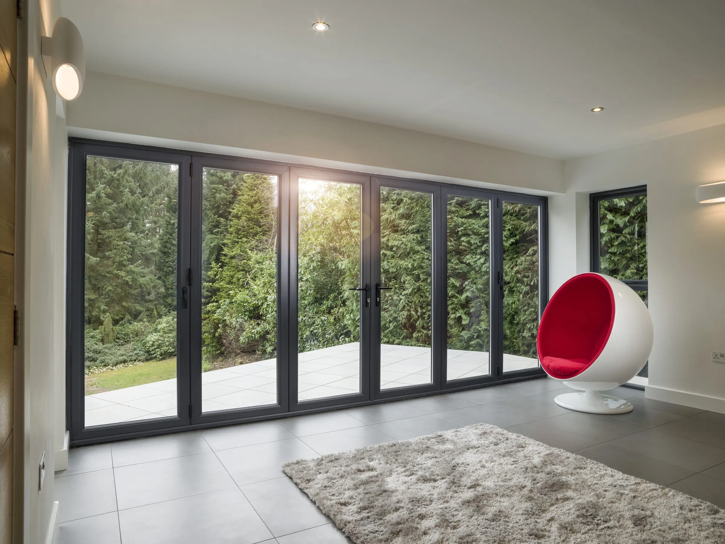Alumina bi-fold doors in Anthracite Grey