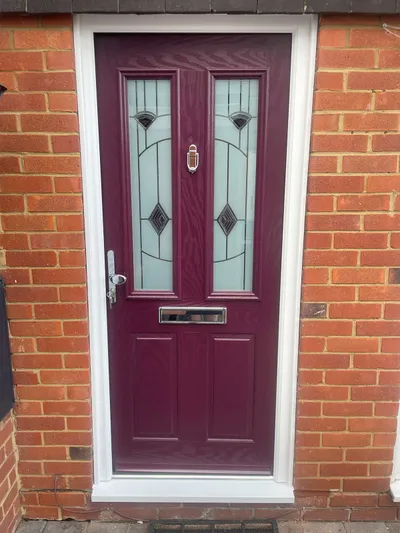 Red Composite Front Door fitted in Northampton