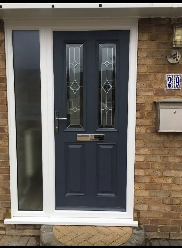 Grey Composite Door with Side Glass Panel fitted in Northampton