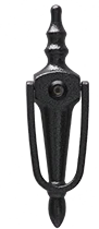 Slimline urn knocker with spyhole in Antique Black