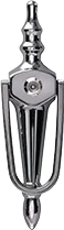 Slimline urn knocker with spyhole in Chrome