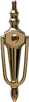 Slimline urn knocker with spyhole in Gold