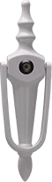 Slimline urn knocker with spyhole in White