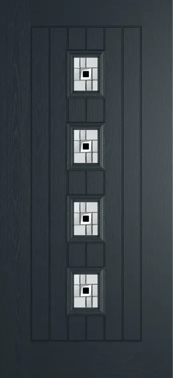 Amsterdam composite door in Anthracite Grey with Modena glass