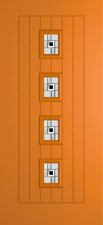 Amsterdam composite door in Clementine with Modena glass