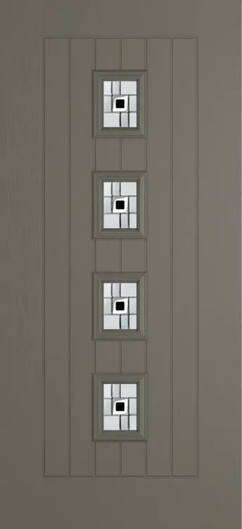 Amsterdam composite door in Dolphin Grey with Modena glass