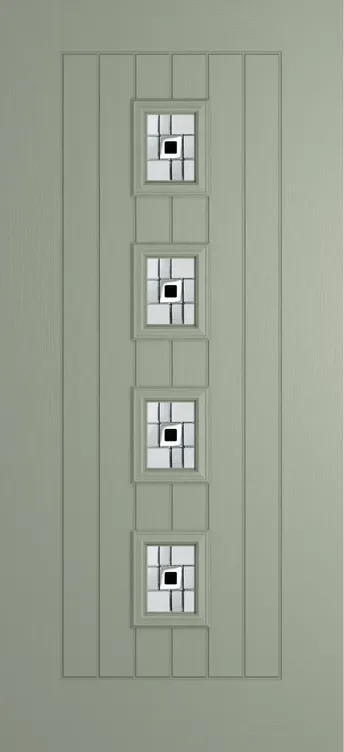 Amsterdam composite door in Pebble Grey with Modena glass