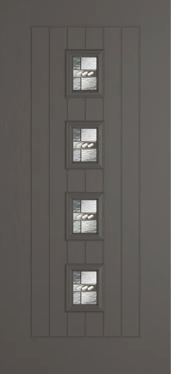 Amsterdam composite door in Slate Grey with Matrix glass