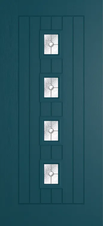 Amsterdam composite door in Tranquil Blue with Finesse glass