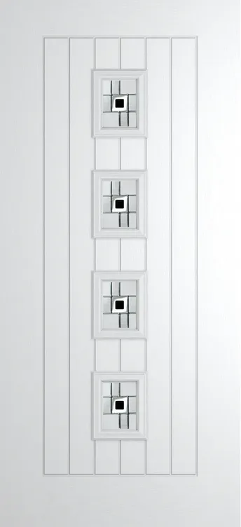 Amsterdam composite door in White with Modena glass