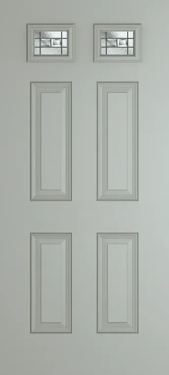 Athens 2 composite door in Agate Grey with New Orleans glass