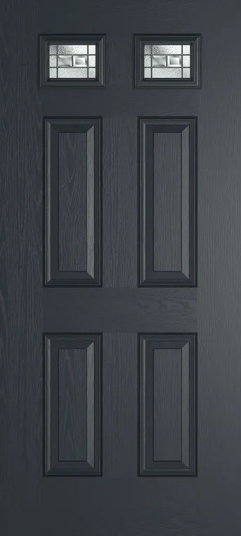 Athens 2 composite door in Anthracite Grey with New Orleans glass