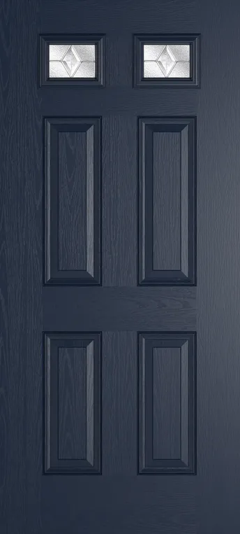 Athens 2 composite door in Blue with Classic glass