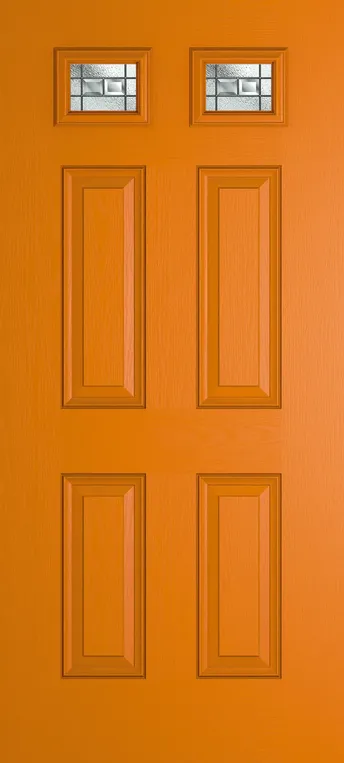 Athens 2 composite door in Clementine with New Orleans glass