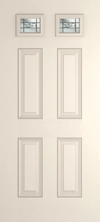 Athens 2 composite door in Cream with New Orleans glass