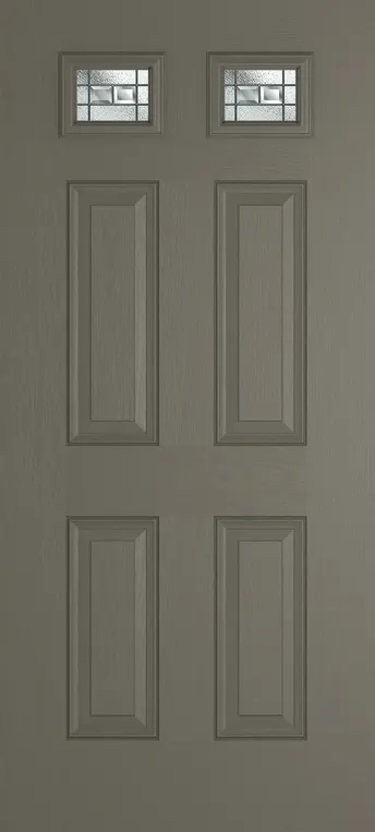 Athens 2 composite door in Dolphin Grey with New Orleans glass