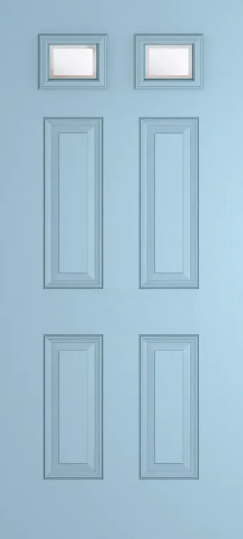 Athens 2 composite door in Duck Egg Blue with Kensington glass