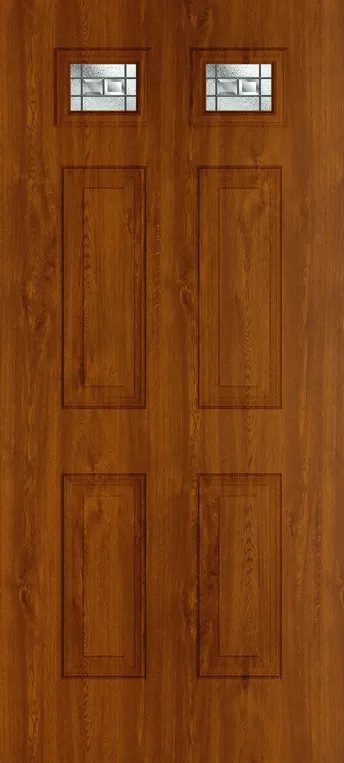 Athens 2 composite door in Light Oak with New Orleans glass