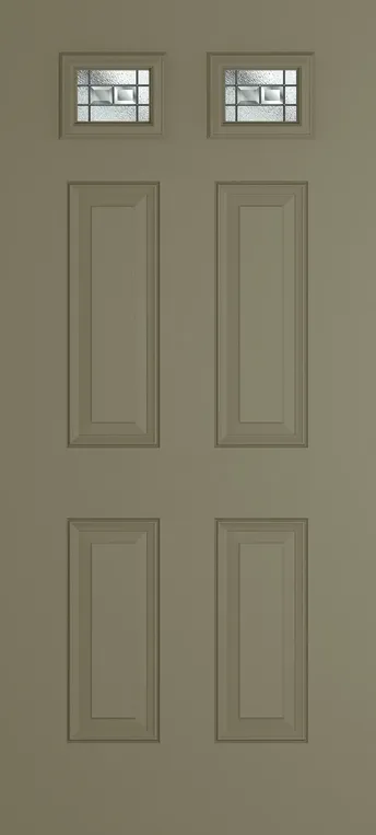 Athens 2 composite door in Olive Grey with New Orleans glass