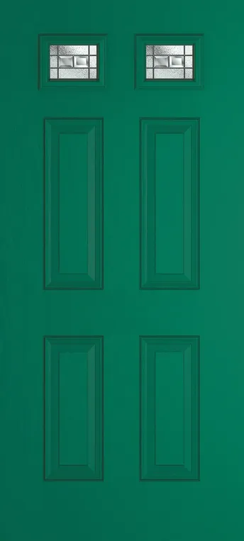 Athens 2 composite door in Opal Green with New Orleans glass