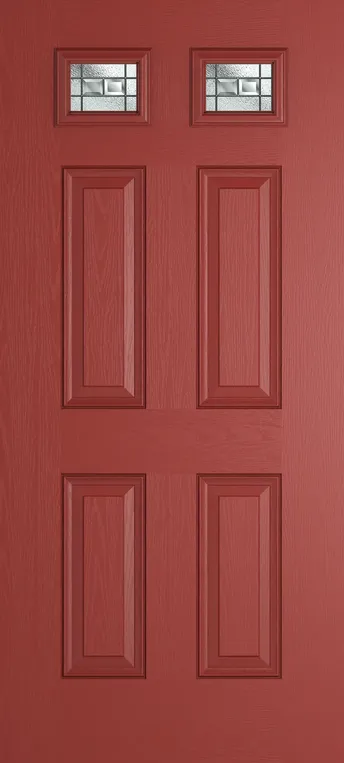 Athens 2 composite door in Red with New Orleans glass