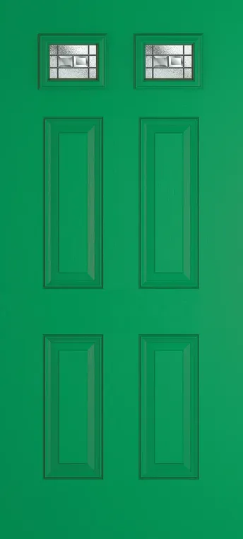Athens 2 composite door in Signal Green with New Orleans glass