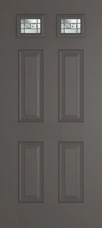 Athens 2 composite door in Slate Grey with New Orleans glass