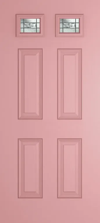 Athens 2 composite door in Sweet Pink with New Orleans glass