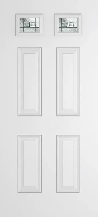 Athens 2 composite door in White with New Orleans glass