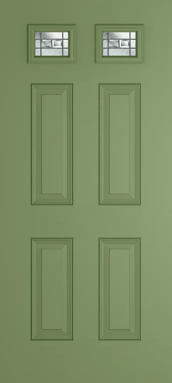 Athens 2 composite door in Woodland Green with New Orleans glass