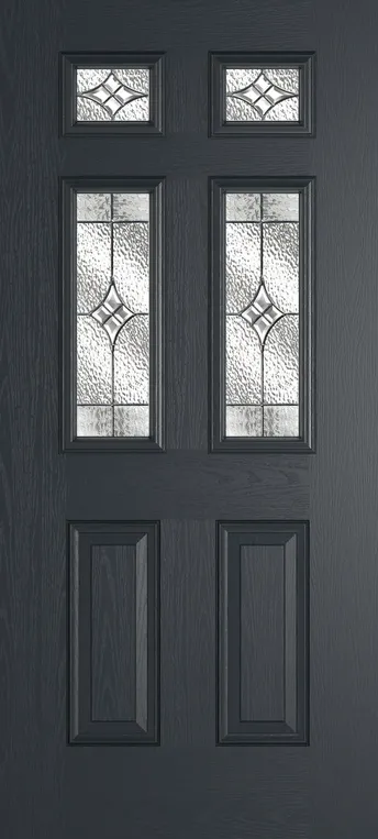 Athens 4 composite door in Anthracite Grey with Elegance glass