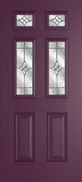 Athens 4 composite door in Aubergine with Elegance glass