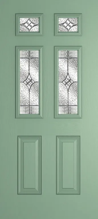 Athens 4 composite door in Chartwell Green with Elegance glass