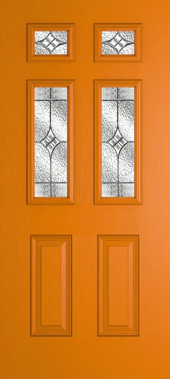 Athens 4 composite door in Clementine with Elegance glass