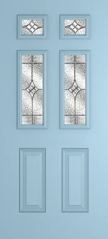 Athens 4 composite door in Duck Egg Blue with Elegance glass