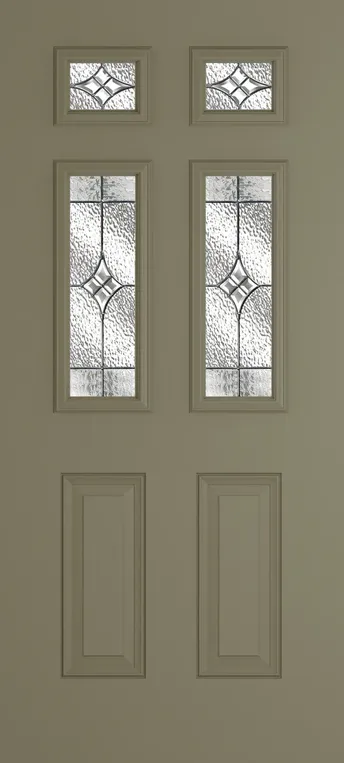 Athens 4 composite door in Olive Grey with Elegance glass
