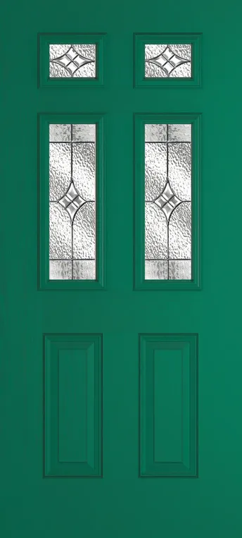 Athens 4 composite door in Opal Green with Elegance glass