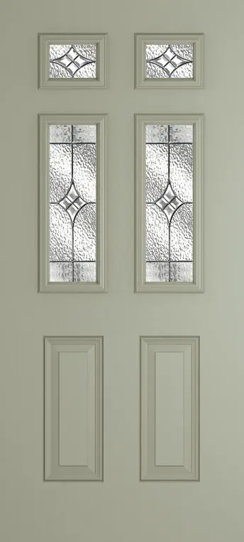 Athens 4 composite door in Pebble Grey with Elegance glass