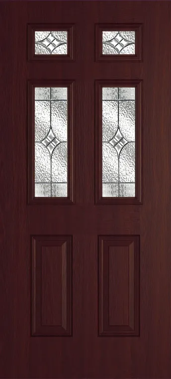 Athens 4 composite door in Rosewood with Elegance glass