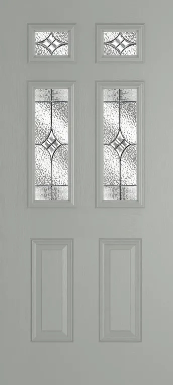 Athens 4 composite door in Silver Grey with Elegance glass