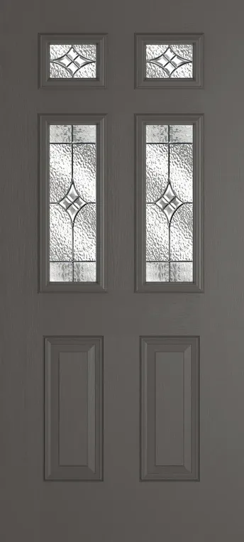 Athens 4 composite door in Slate Grey with Elegance glass