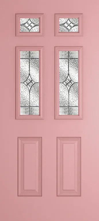 Athens 4 composite door in Sweet Pink with Elegance glass