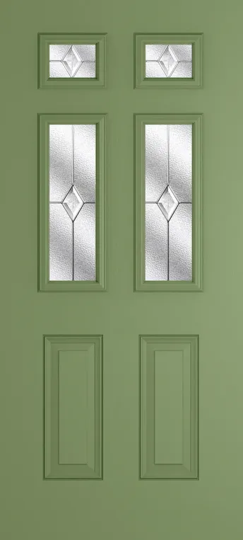 Athens 4 composite door in Woodland Green with Classic glass