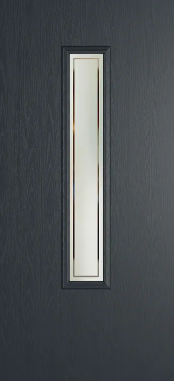 Barcelona 1219 composite door in Anthracite Grey with Victorian Border glass