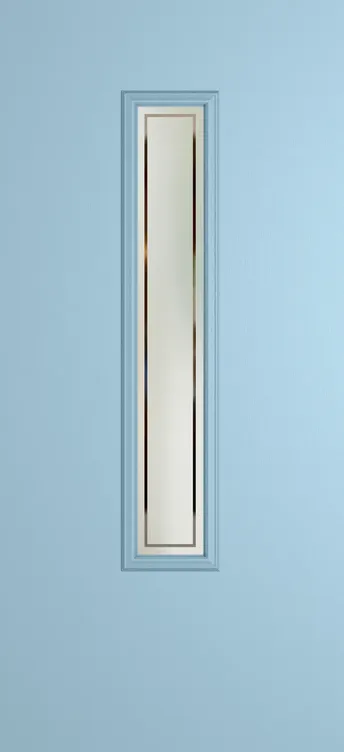 Barcelona 1219 composite door in Duck Egg Blue with Victorian Border glass