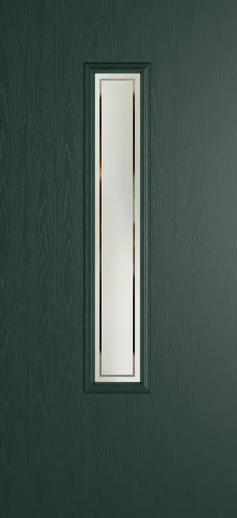 Barcelona 1219 composite door in Green with Victorian Border glass