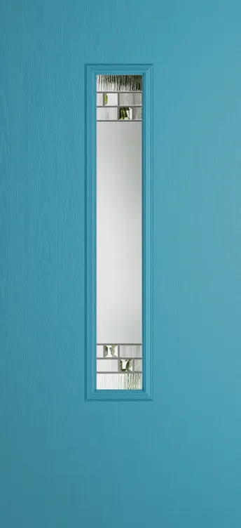 Barcelona 1219 composite door in Light Blue with Horizon glass
