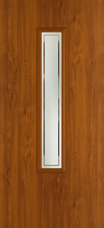 Barcelona 1219 composite door in Light Oak with Victorian Border glass